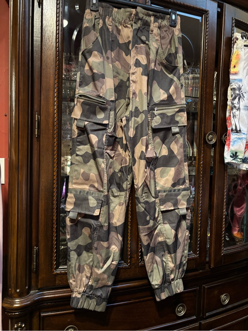 Zara Camouflage Cargo Pants in Olive and Brown